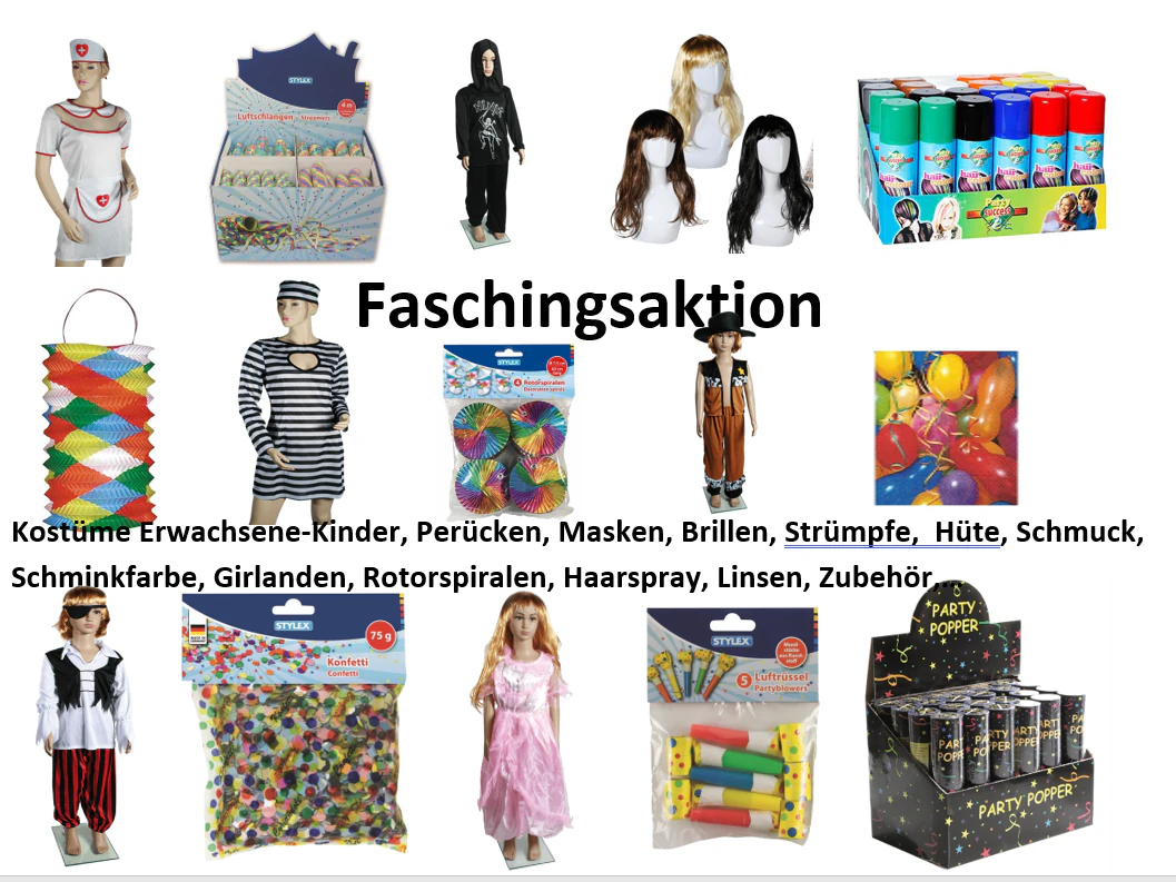 Faschingsaktion – Kostüme und Zubehör